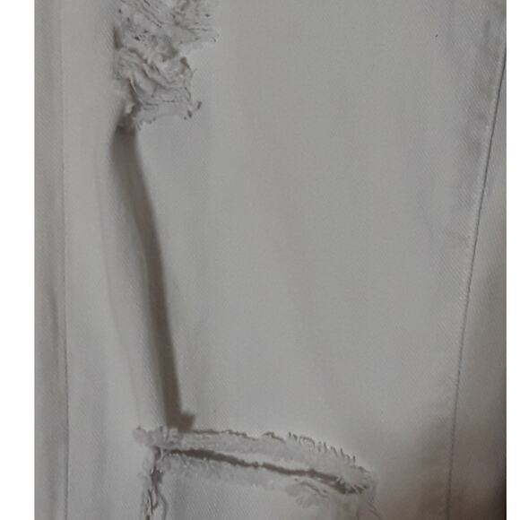 PAIGE Denim Co Jimmy Jimmy Skinny Distressed Jeans White Wreckage SZ 24 (0, XXS) - Picture 7 of 14